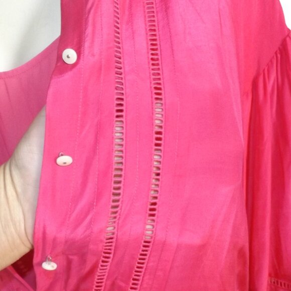 & OTHER STORIES Dress, M, HOT PINK, Midi, Slip, Ladder Cutouts, Long sleeves - Picture 8 of 13
